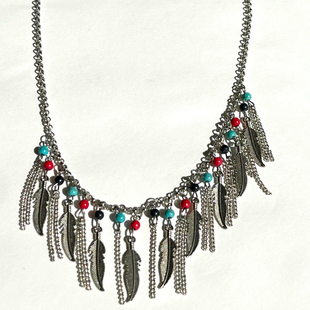 Boho feather necklace